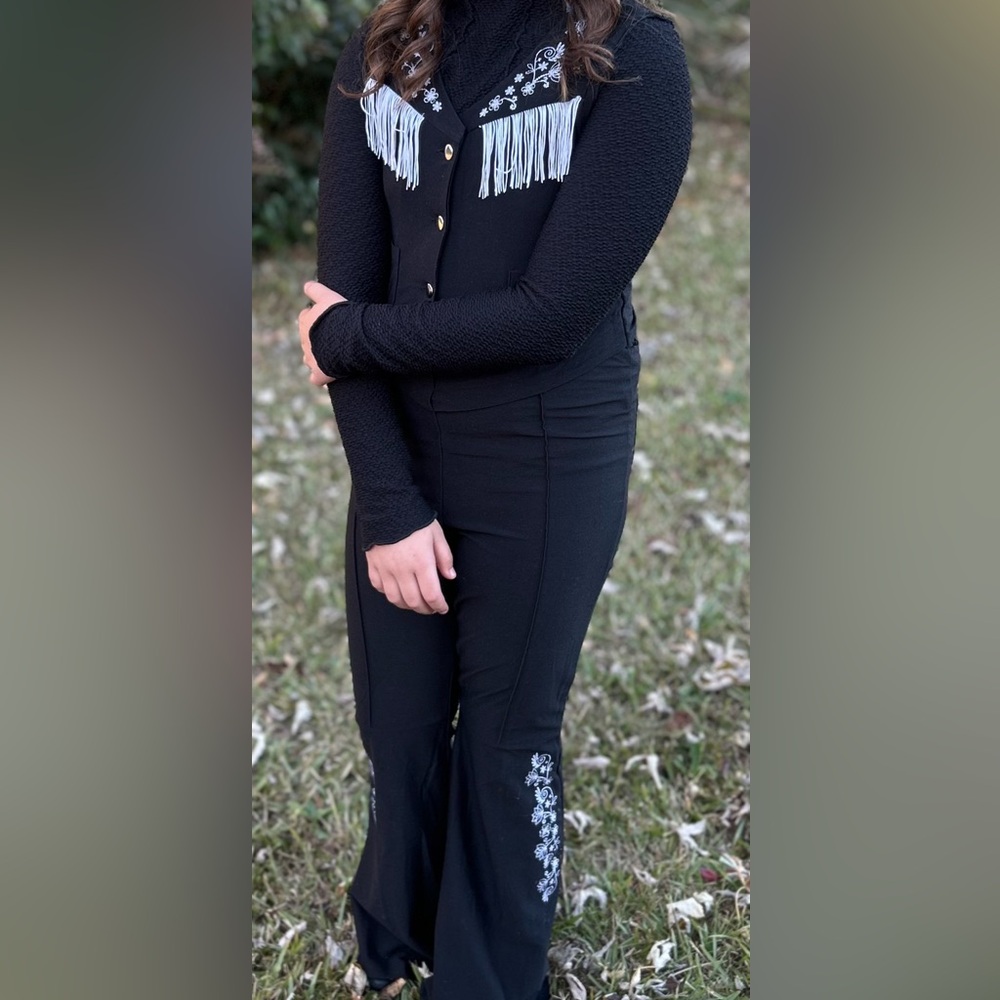 Spirit Girls "Bell-Bottom Belle" Western Cowgirl Costume Jumpsuit.